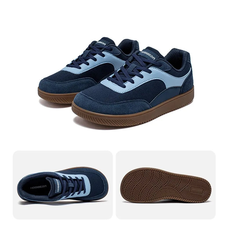HOBIBEAR Unisex Wide Toe Sneakers — Minimalist Non-Slip Lace-Up Mesh Casual Shoes for Men & Women