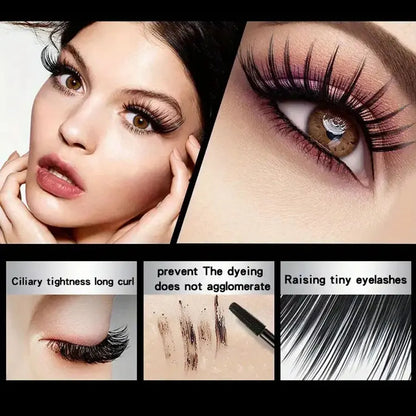 Waterproof 4D Mascara – Thick, Long, Smudge-Proof, Plump & Long-Lasting Curling for Large Eye Makeup, Makeup Tools