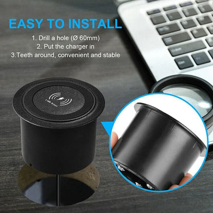 30W Wireless Desktop Charger – Fast Wireless Charging for iPhone, Samsung, Huawei, Xiaomi | Dual USB Phone Charging Station