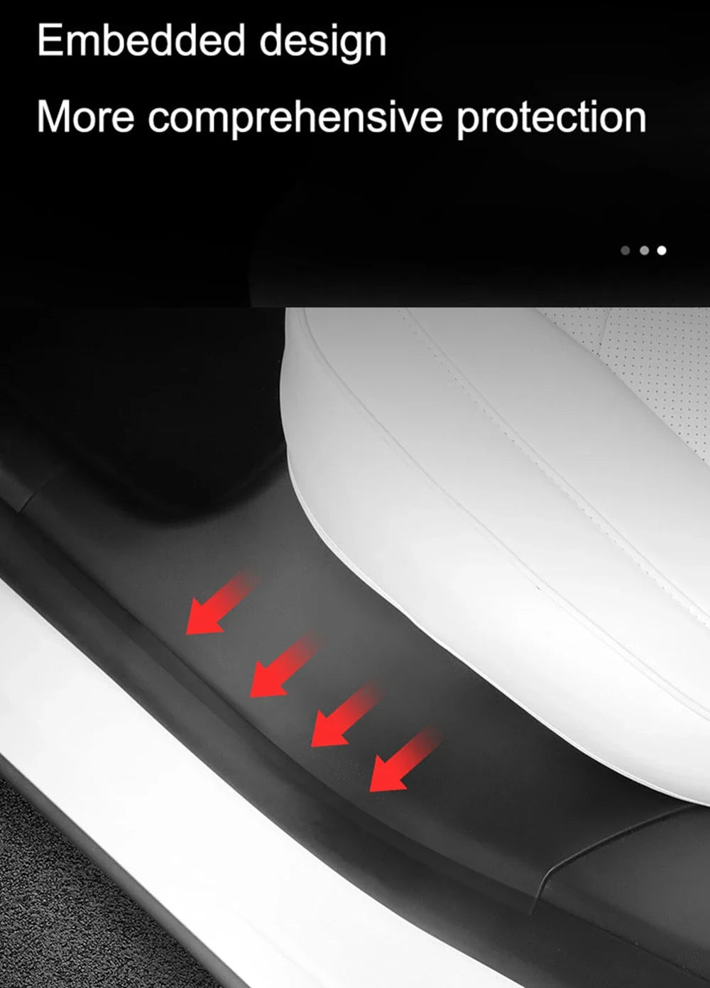Rear Door Sill Protective Pad for Tesla Model Y – Anti-Kick Threshold Guard Cover Strip, Original Fit Accessories
