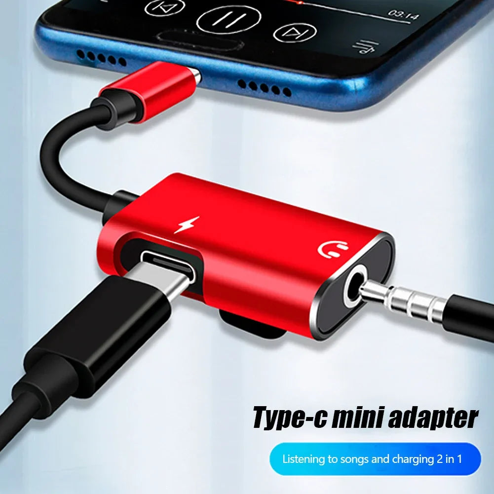 Type-C to 3.5mm Jack Adapter – Audio Splitter for Xiaomi, Huawei, USB-C Headphone Cable & Charger AUX Adapter