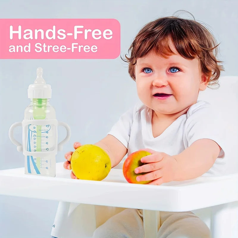 Durable Silicone Baby Bottle Handles – Food-Grade Transitional Sippy Cup Grip for Wide-Neck Bottles