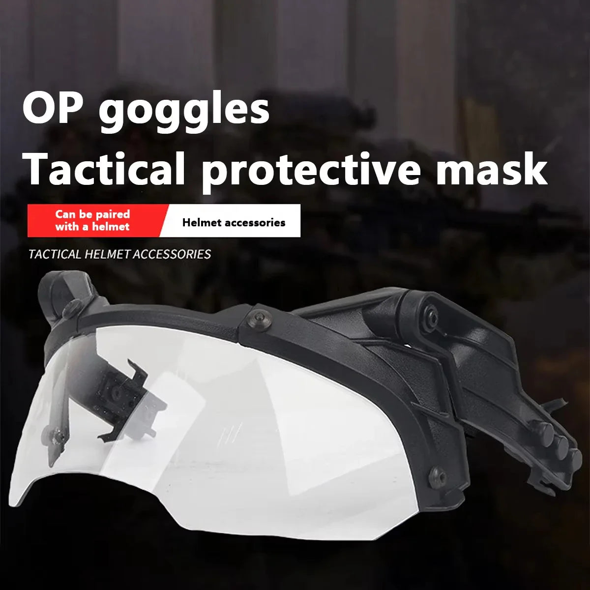 BOOIU Adjustable Tactical Helmet – FAST MICH Helmet with Detachable OP Goggles, Anti-Fog & Anti-Riot CS Protective Gear