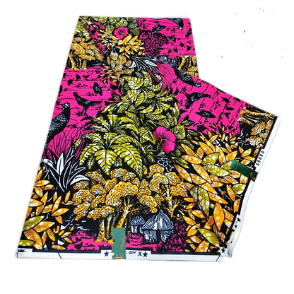 African Real Print Ankara Wax Fabric - Soft 100% Cotton Pagne 6 Yards