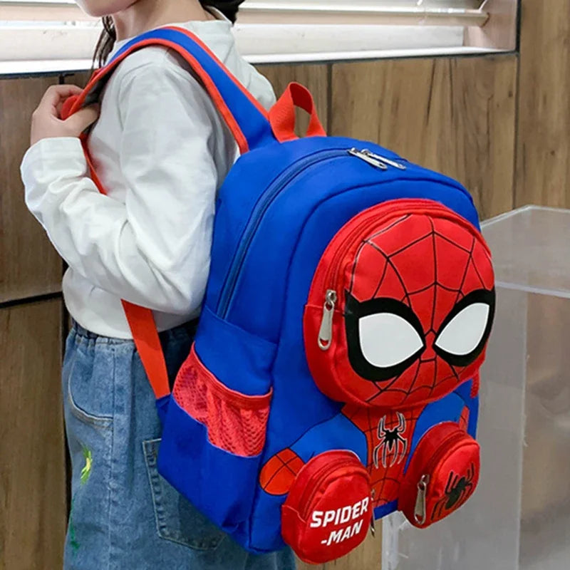 Spiderman 3D Cartoon Backpack - Super Heroes School Bag for Kids - Kindergarten Travel Bag Gift