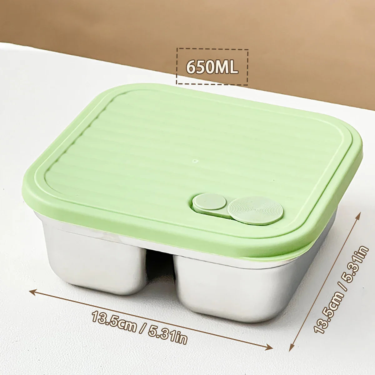 WORTHBUY 304 Stainless Steel Lunch Box with Lid — Portable Leak-Proof Stackable Bento Box for Fruit, Salad, and Food Storage, Ideal for Students