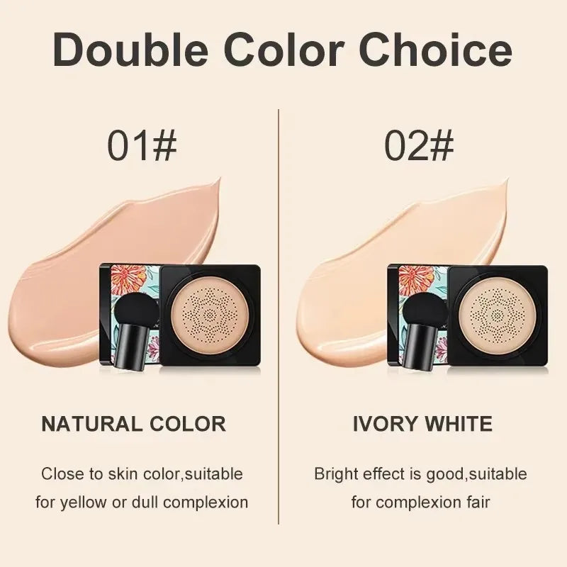Mushroom Head Air Cushion CC Cream – Natural Moisturizing Foundation, Whitening Concealer & Oil-Control BB Makeup