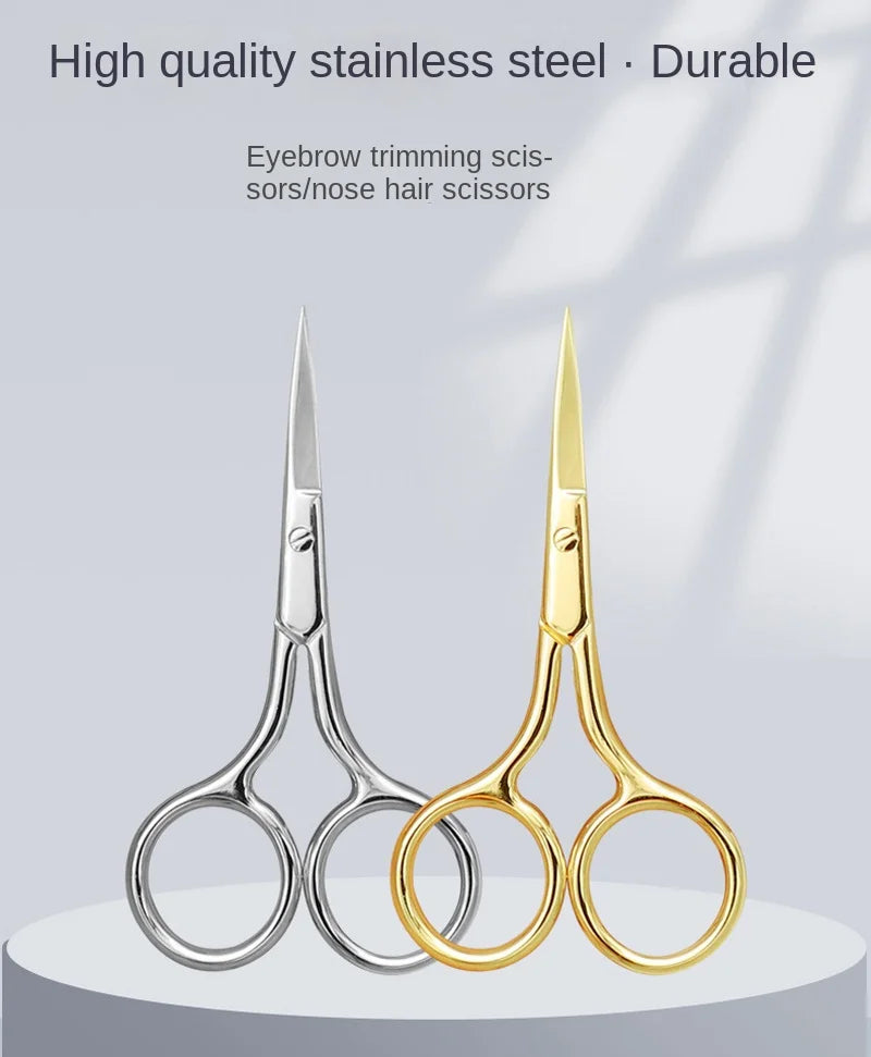 European-Style 9CM Makeup Scissors – Compact Stainless Steel Eyebrow, Nose Hair & Nail Trimming Tool