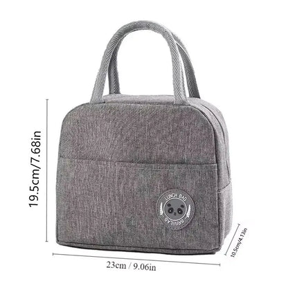 Insulated Bento Lunch Bag with Aluminum Foil and Ice Pack - Meal Storage Handbag for Students