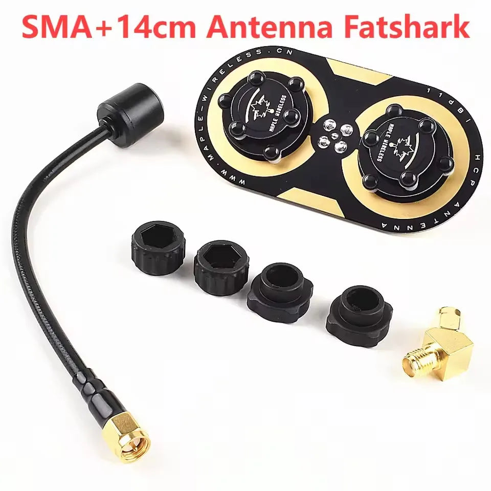 Maple Leaf 5.8GHz 11dBi Circular-Polarized FPV Antenna Kit — Compatible with FatShark & SKYZONE EV300D RC Goggles/Monitors