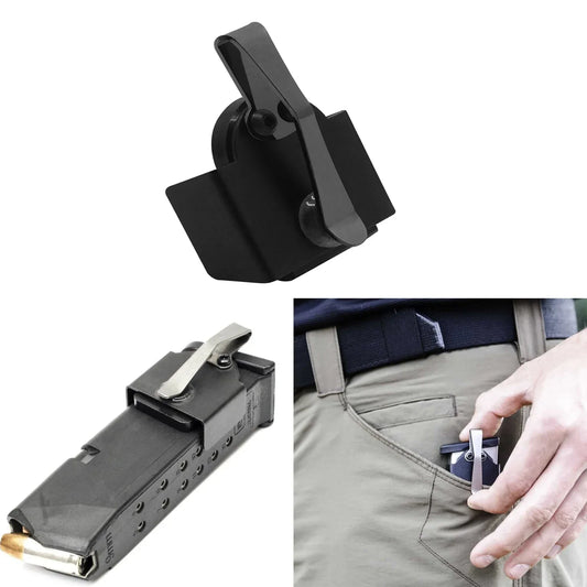 Magnetic Pocket Magazine Holder – Heavy-Duty Holster with Belt Clips for 9mm & .40 S&W, Hunting & Shooting Accessories
