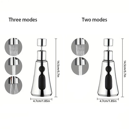 Metal Alloy Faucet Extender with 3 Modes – Water-Saving Home Shower Spray Filter