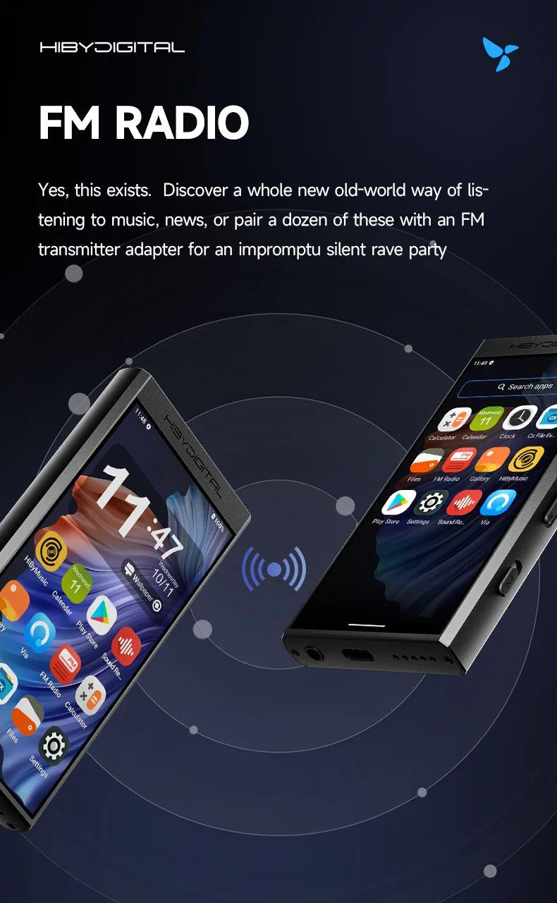 HiBy Digital M300 Android 13 Music Player - MP3, HiFi Audio, Bluetooth, WiFi, USB DAC, DSD, FM Radio, Dual Mic, Built-in Speaker, 29hr Battery