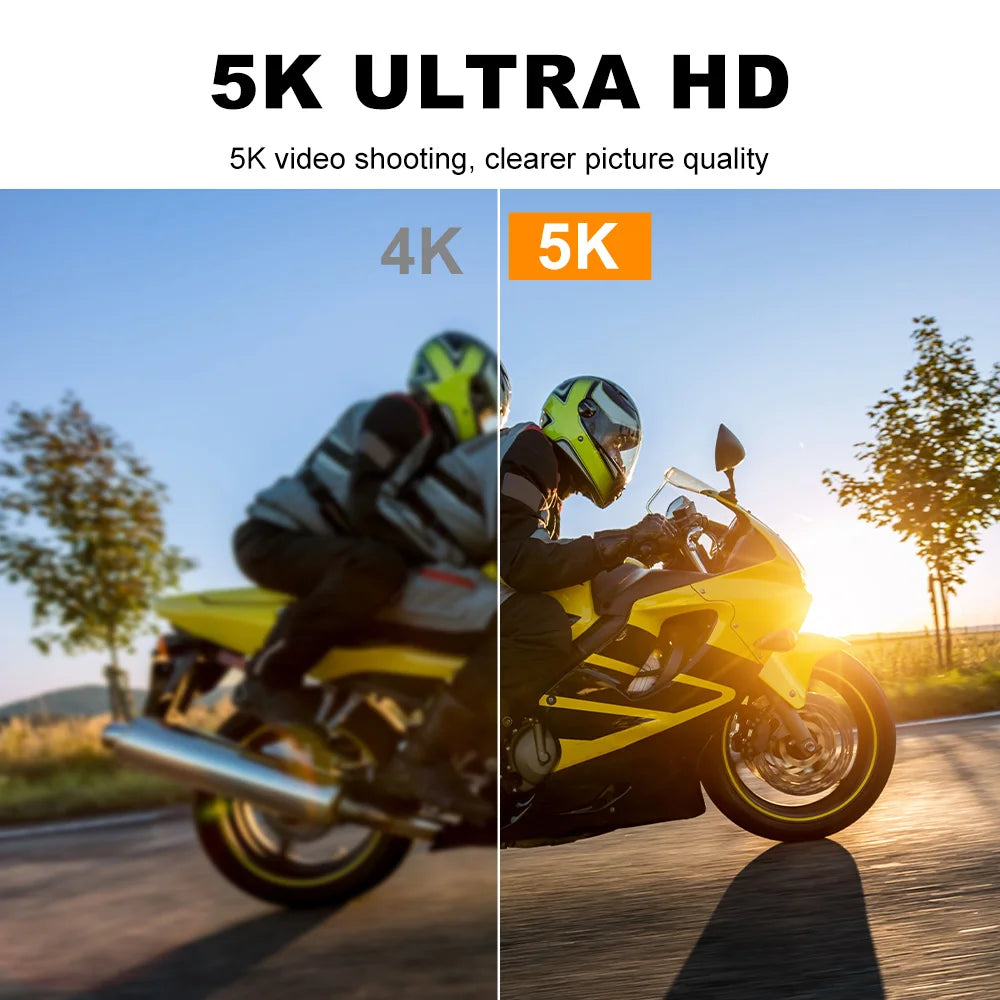 5K Action Camera – 4K60FPS, EIS, Dual Screen, 170° Wide Angle, 30M Waterproof Sport Camera with Remote Control