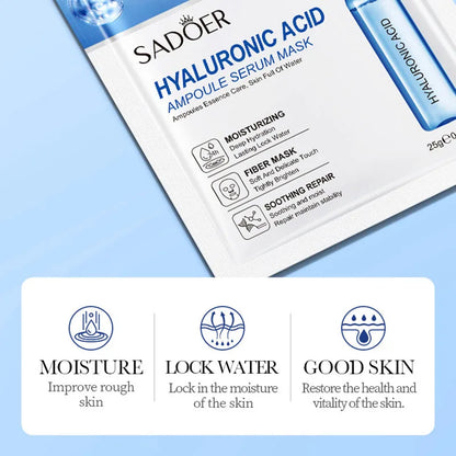 15PCS 24K Gold Hyaluronic Acid Face Masks – Firming, Moisturizing & Brightening Hydrating Skincare