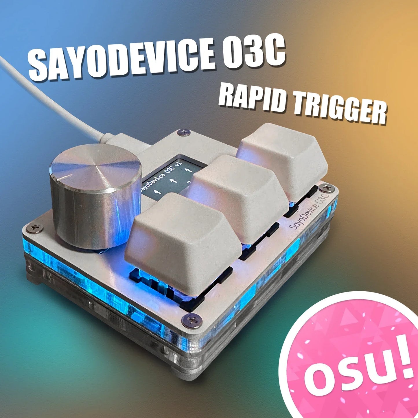 SayoDevice Rapid Trigger RGB Magnetic Switch Keyboard with Volume Knob – Gaming Macropad for O3C, DJMAX, SDVX & Productivity Shortcuts