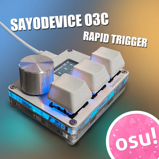 SayoDevice Rapid Trigger RGB Magnetic Switch Keyboard with Volume Knob – Gaming Macropad for O3C, DJMAX, SDVX & Productivity Shortcuts