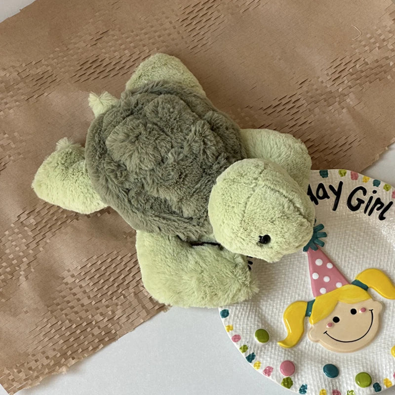 Realistic Tortoise Plush Toy — Soft Sea Turtle Stuffed Animal Doll with Keyring