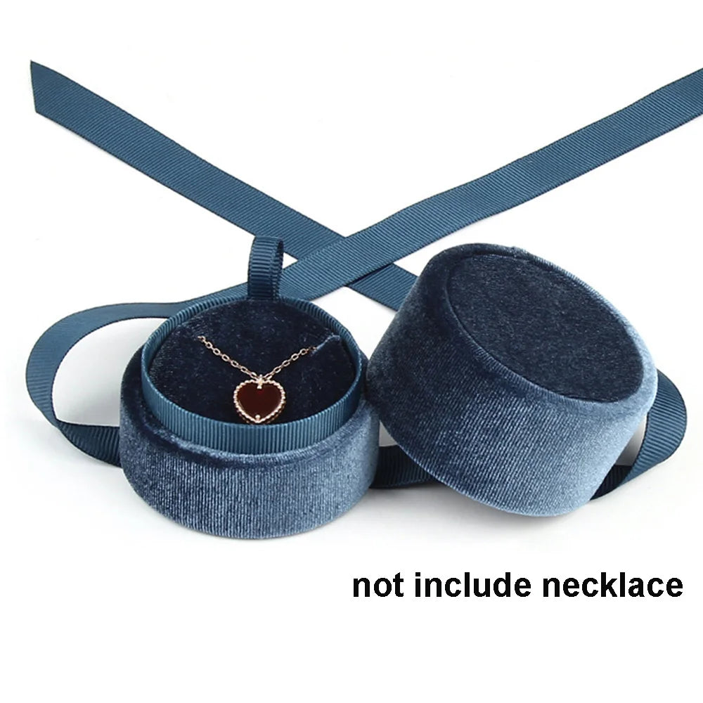 Pink Velvet Bowknot Jewelry Display Box – Necklace & Wedding Accessories Storage