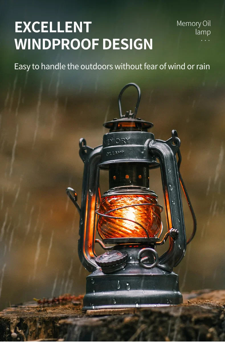 Thous Winds Memory Mini Oil Lamp – Portable Retro Camping Lantern for Hike, Picnic, and Backpacking