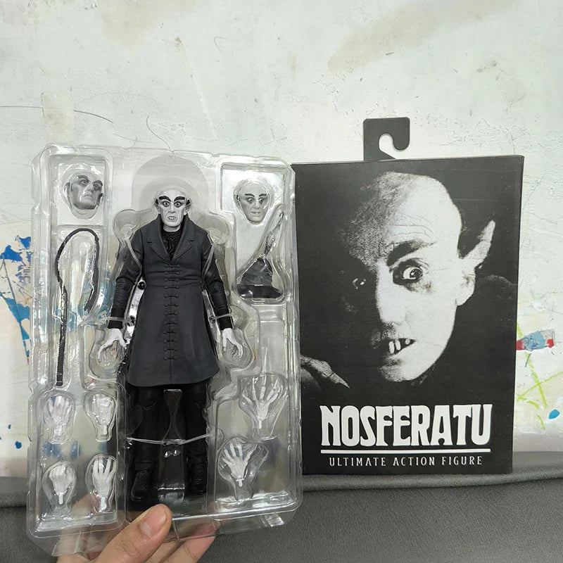 NECA Ultimate Black & White Count Orlok Nosferatu Action Figure – Horror Model Toy & Christmas Gift