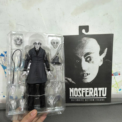 NECA Ultimate Black & White Count Orlok Nosferatu Action Figure – Horror Model Toy & Christmas Gift