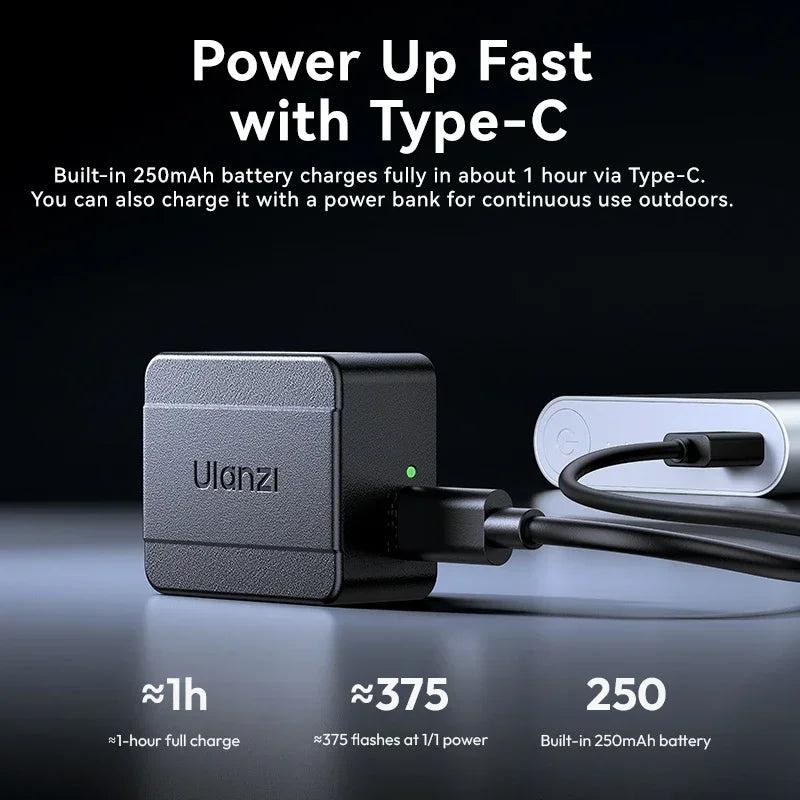 Ulanzi SL01/SL02 Mini Camera Flash – GN8 6500K SpeedLite for Canon, Sony, Nikon, Fuji DSLR, Vlog & Outdoor Photography
