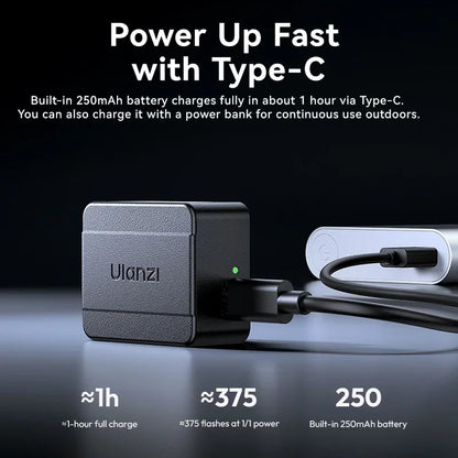 Ulanzi SL01/SL02 Mini Camera Flash – GN8 6500K SpeedLite for Canon, Sony, Nikon, Fuji DSLR, Vlog & Outdoor Photography