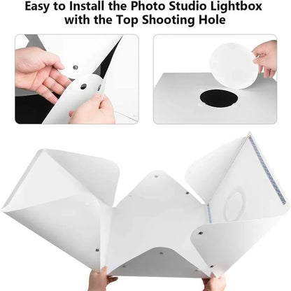 Folding Lightbox 20/30/40cm – Portable LED Softbox Photo Studio Tent with USB for DSLR Camera