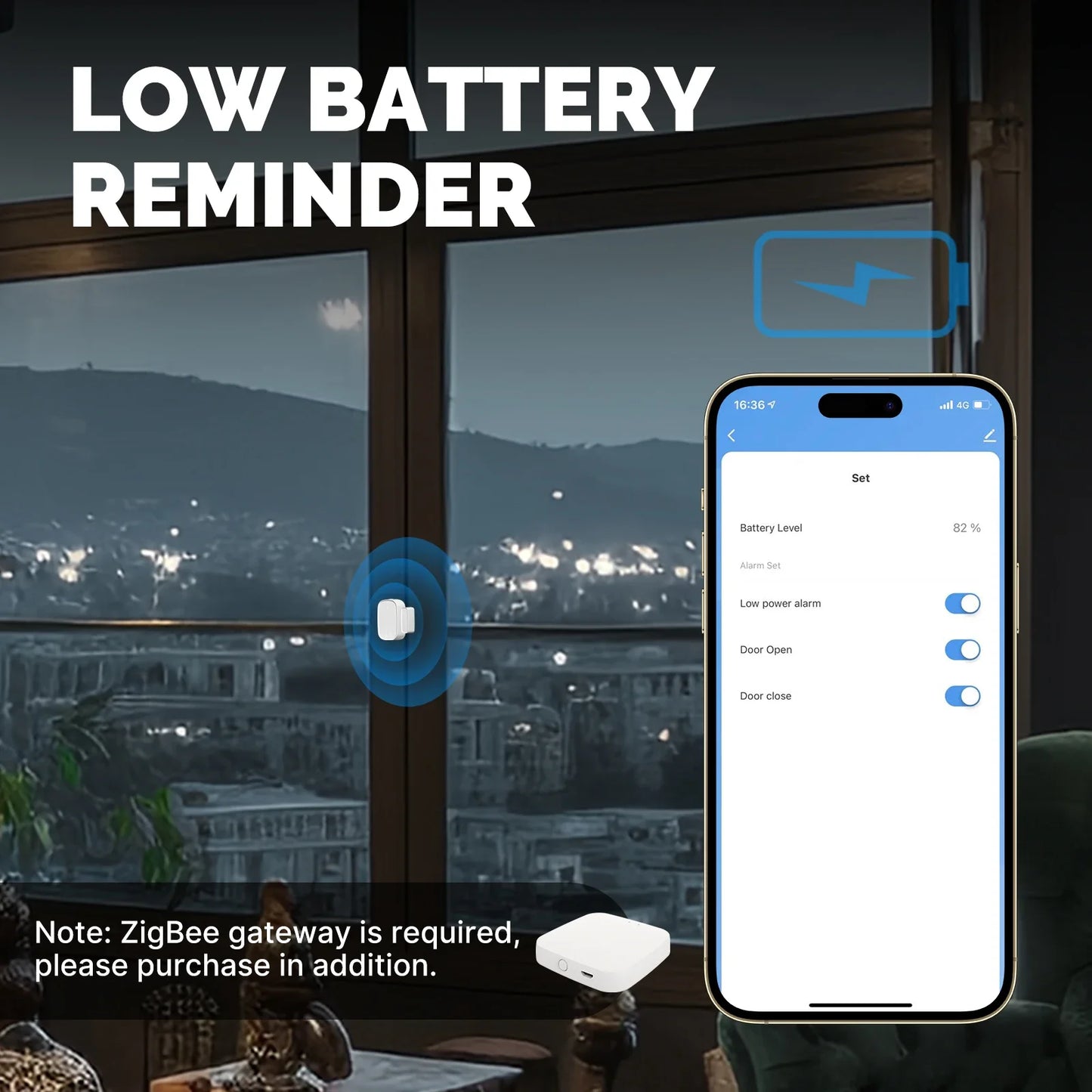 MOES Tuya ZigBee Smart Window & Door Sensor – Security Alarm System, Smart Life App Remote Control