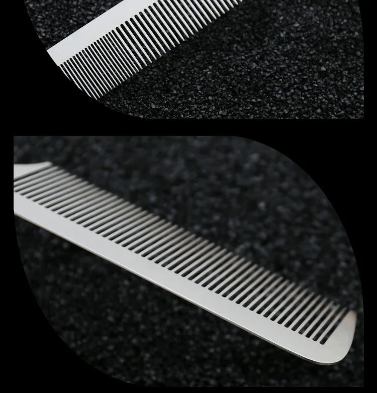 Ultra-Thin Titanium Steel Hairdressing Comb – Professional Men’s Point-Tail Hair Styling Brush