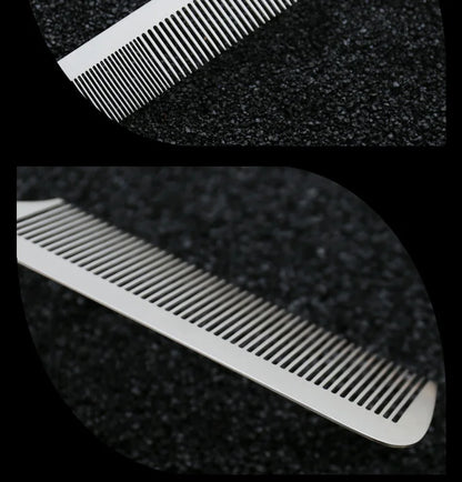 Ultra-Thin Titanium Steel Hairdressing Comb – Professional Men’s Point-Tail Hair Styling Brush