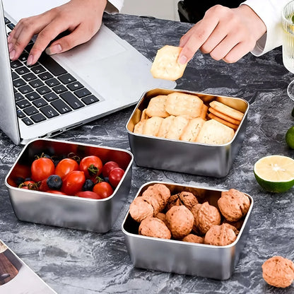 6-Piece Stainless Steel Food Storage Containers with Lids — Leakproof, Stackable & Reusable Lunch Box Set
