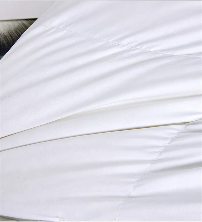 Premium White Goose Down Comforter – Winter Warm Feather Duvet, Lightweight & Cozy, Queen/King Size, Pinch Pleated 3D Design