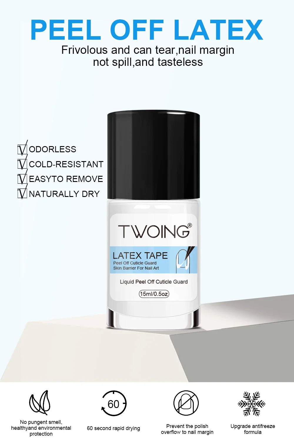 15ml Nail Peel-Off Liquid Latex Tape – Cuticle Guard & Nail Edge Protector for Manicure