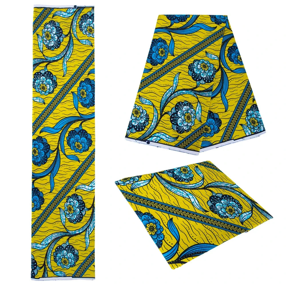 Original African Wax Print Fabric - 100% Cotton Colorful Dutch Ankara Pagne