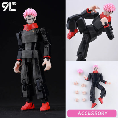 9L3D Printed Anime Action Figures — Jujutsu Kaisen Sukuna, Yuji, Yuta, Satoru Gojo Movable Mannequin Toys