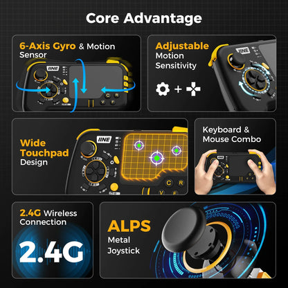 IINE Upgrade Wireless Mouse-Pad Controller – Keyboard and Mouse Combo with Touchpad