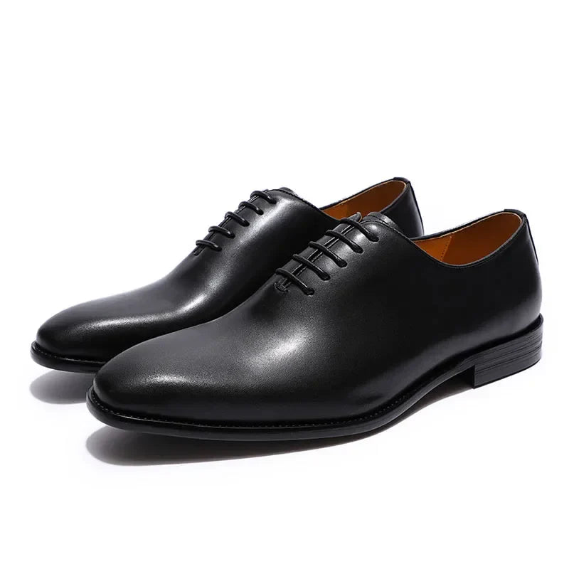 Designer Genuine Leather Men’s Wholecut Oxford Shoes – Luxury Black & Brown Dress Shoes for Business & Formal Wear