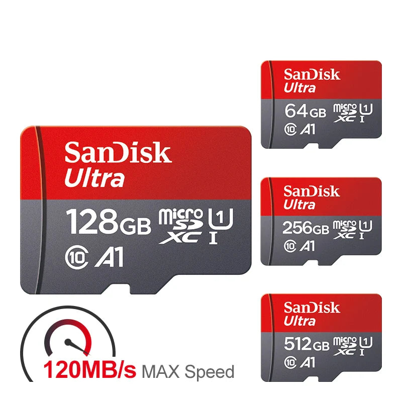 Ultra MicroSD Memory Card — 32GB 64GB 128GB 256GB 512GB A1 Class 10 SD TF Flash Card for Phone