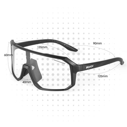 Photochromic UV400 Cycling Sunglasses – Men's & Women's Sports Eyewear for Running, Road, and Mountain Biking