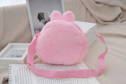 2024 Women’s Cartoon Animal Furry Shoulder Bag — Cute Single-Shoulder Winter Handbag for Kids & Ladies
