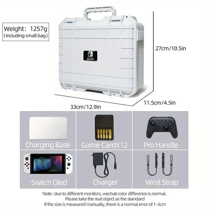 Explosion-Proof Hard EVA Suitcase for Nintendo Switch OLED - Waterproof Storage Bag with Shoulder Strap