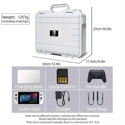 Explosion-Proof Hard EVA Suitcase for Nintendo Switch OLED - Waterproof Storage Bag with Shoulder Strap