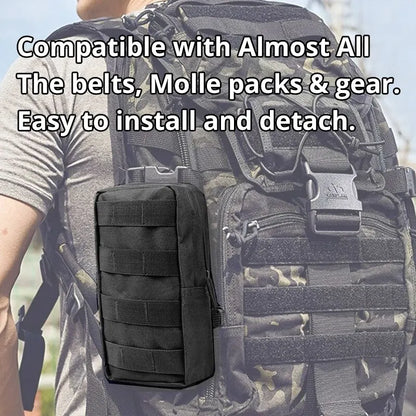 Black Outdoor Tactical Molle Waist Bag: 1000D Oxford Military Storage Fanny Pack for Hunting, Backpack, and Tactical Vest Attachment