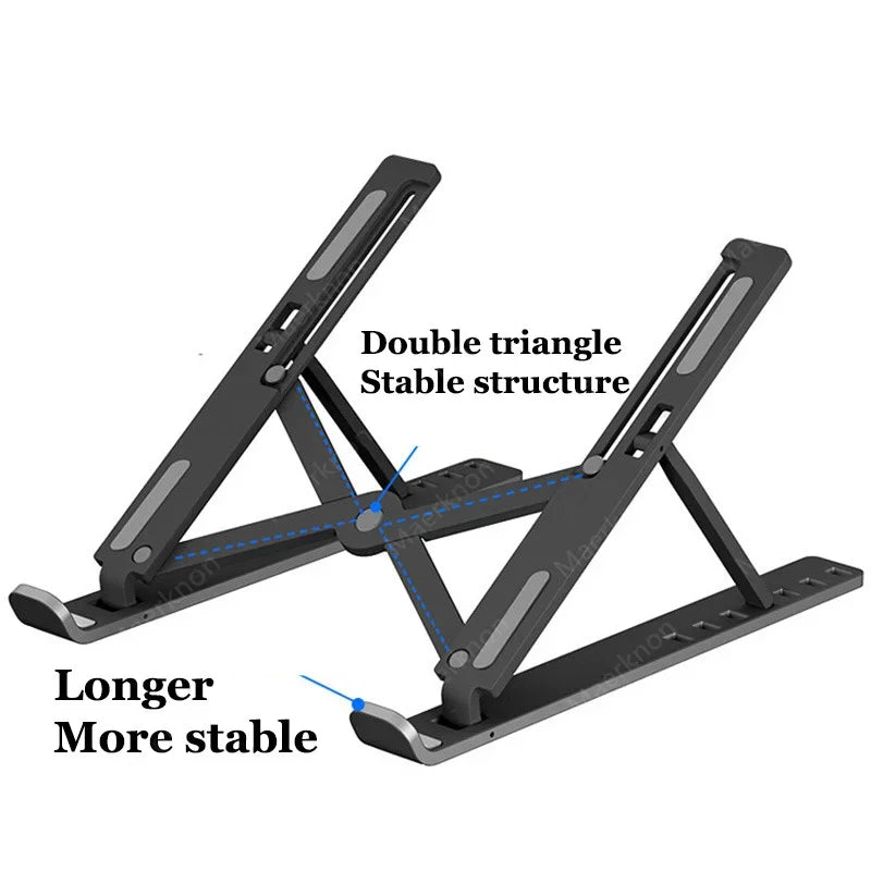 Adjustable Foldable Laptop Stand – Portable Notebook & Tablet Holder for MacBook, iPad & Computer Monitor Desk Support