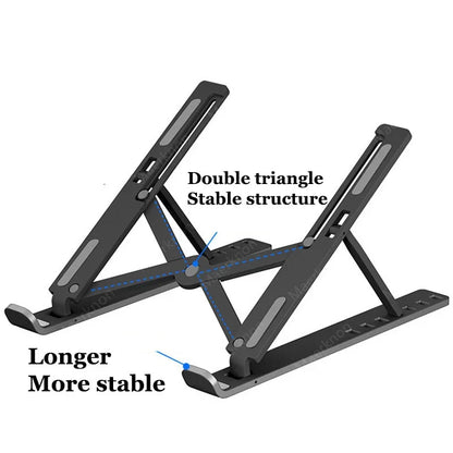 Adjustable Foldable Laptop Stand – Portable Notebook & Tablet Holder for MacBook, iPad & Computer Monitor Desk Support