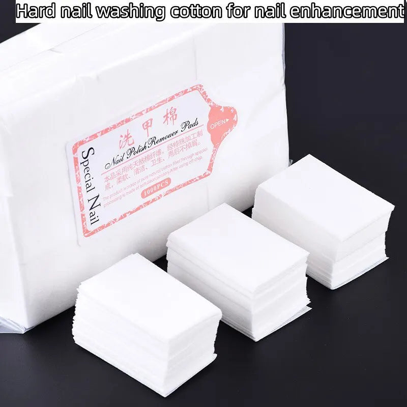 100–1000PCS Lint-Free Cotton Pads – Professional Nail Wipes for Gel Polish Removal & Nail Art Cleaning