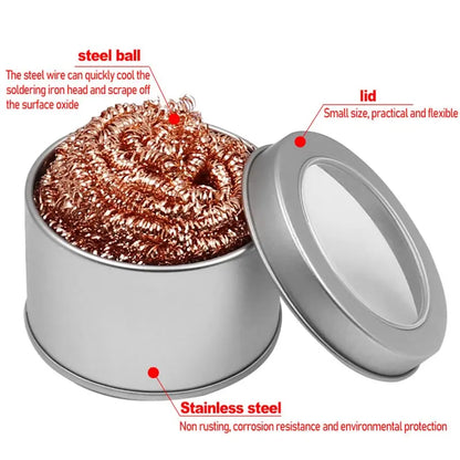 Soldering Iron Cleaning Ball: Mesh Filter for Desoldering - Copper Wire Cleaner Ball for Nozzle Tip Maintenance - Metal Dross Box Clean Tool