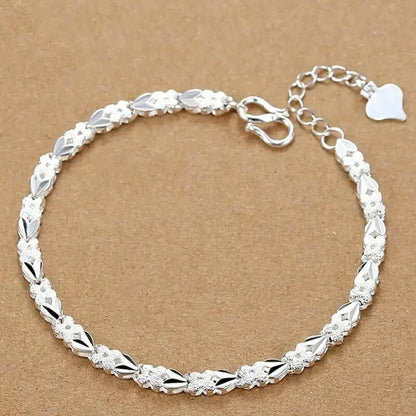 Fine 925 Sterling Silver Chain Bracelet – Solid Charm Jewelry for Women & Men, Party, Wedding & Fashion Gift